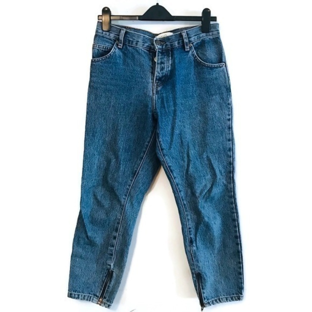 OM High Waisted Relaxed Fit Mom Jeans Tapered Leg Ankle Zipper Women’s size 29 8